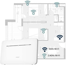 Carica l'immagine nel visualizzatore di Gallery, Huawei B535-333 bianco Router 4G+ LTE LTE-A Categoria 7 Gigabit WiFi AC 2 x SMA per antenna esterna 4 porte Slot RJ45 nanoSIM Box 4G