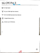 Carica l'immagine nel visualizzatore di Gallery, Huawei H138-380 5G CPE PRO 3 (GHTelcom) Router Categoria 19 WFi 6+ 2 porte RJ45 Slot NanoSIM Box 5G