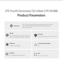 Carica l'immagine nel visualizzatore di Gallery, ZTE MC888 5G Wi-Fi 6 2 RJ45 10 Gigabit 1 RJ11 nanoSIM
