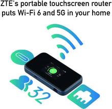 Carica l'immagine nel visualizzatore di Gallery, ZTE MU5001 Nero Hotspot Pebble 5G 4G Categoria 22 WiFi 6 Batteria da 4500 mAh con ricarica rapida