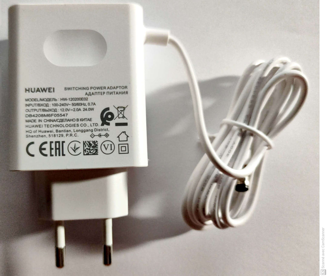 Huawei HW-120200E02 Alimentatore per caricabatterie da rete 12V 2A Spina europea a 2 pin per router 4G 5G B715 B818 (bianco)